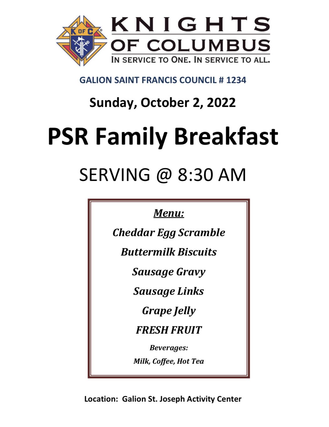 PSR Family Breakfast